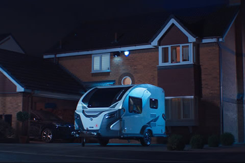 Caravan on a driveway