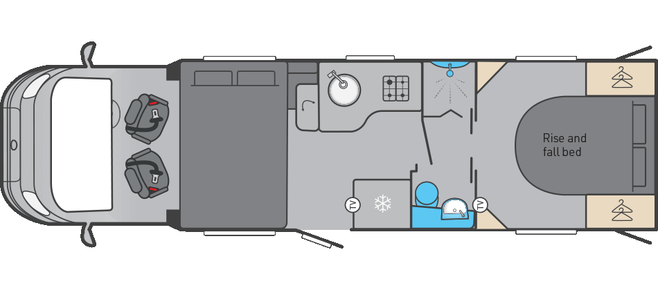 Kon-Tiki 894 (with drop down bed option) floorplan