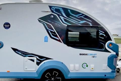 Introducing Swift's first all-electric caravan, the Basecamp EVO