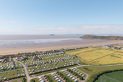 Aerial view of Warren Farm Holiday Centre