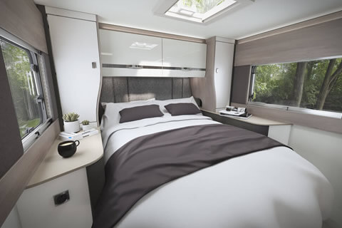 Swift motorhome layout including an island double bed