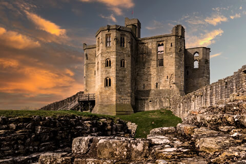 Warkworth Castle in Northumberland