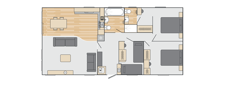 Montreal Lodge 41’ x 20’ 3 Bedroom floorplan