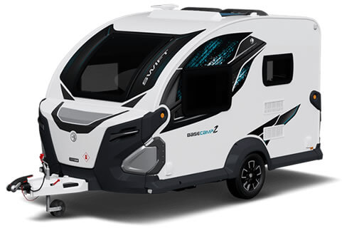 Exterior shot of a Swift Basecamp caravan