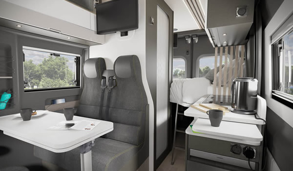 Interior of Swift Trekker campervan