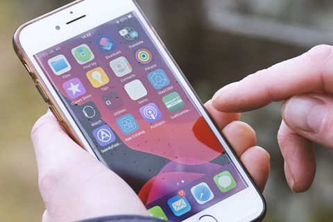 Apps on a mobile phone home screen