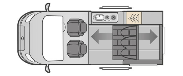 Layout of a Swift campervan