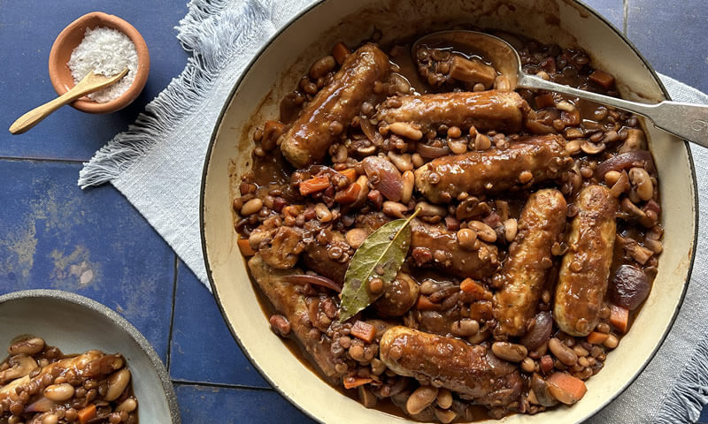 Lincolnshire Sausage Cassoulet with Aligot Potatoes
