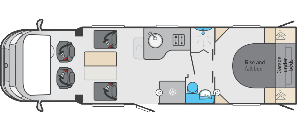 Kon-Tiki 894 (with drop down bed option) floorplan